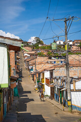 Fototapeta na wymiar Rue du village de Jericó, Antioquia, Colombie