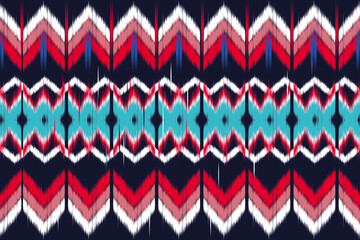 Geometric ethnic oriental ikat seamless pattern 