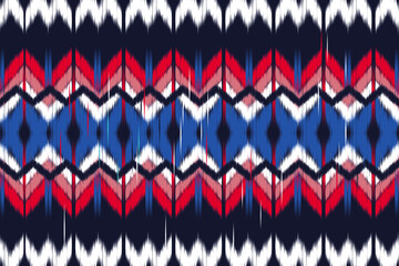 Geometric ethnic oriental ikat seamless pattern 