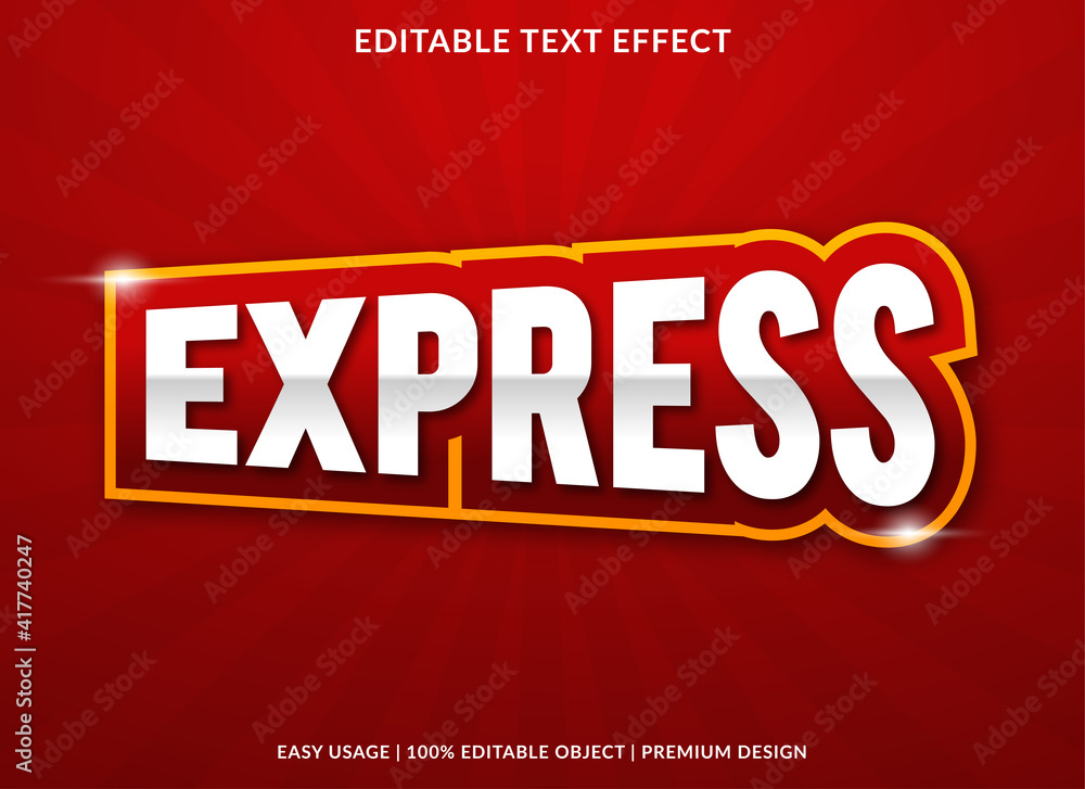 Fototapete express text effect template design with abstract style use for business logo and brand