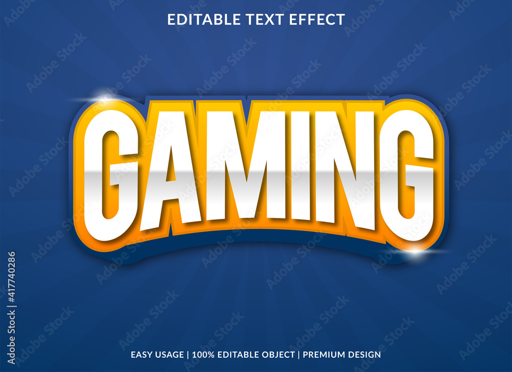 Fototapete gaming text effect template design with abstract style use for business logo and brand