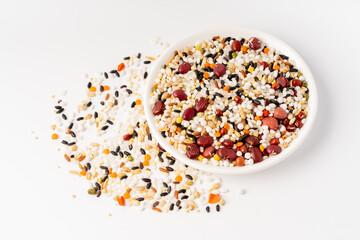 Rice congee with pure white background