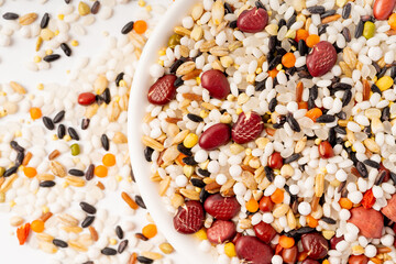 Rice congee with pure white background