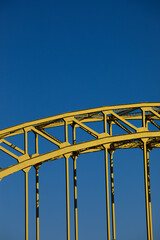 Yellow Steel Pittsburgh American Bridge for transportation and industrial tech feel