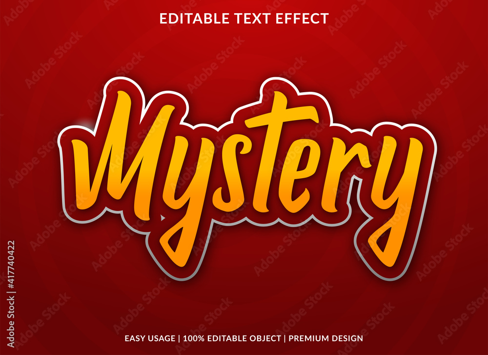Fototapete mystery text effect template design with abstract style use for business logo and brand