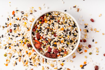 Rice congee with pure white background