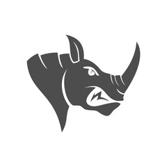 Rhino Head vector logo design mascot Isolated with modern illustration concept style for badge, emblem and t-shirt printing