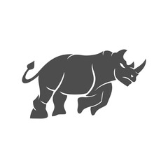 rhino vector logo design mascot Isolated with modern illustration concept style for badge, emblem and t-shirt printing