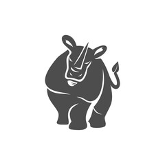 rhino vector logo design mascot Isolated with modern illustration concept style for badge, emblem and t-shirt printing