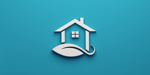 Cute eco friendly house in white color. 3D render illustration