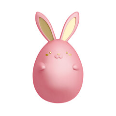 Fototapeta premium 3d pink Easter rabbit