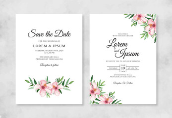 beautiful wedding invitation with watercolor flower