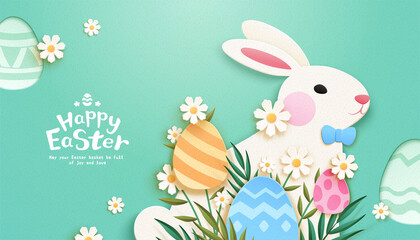 Happy Easter botanical background