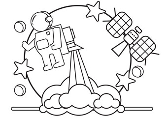 Coloring Book Space for Kids