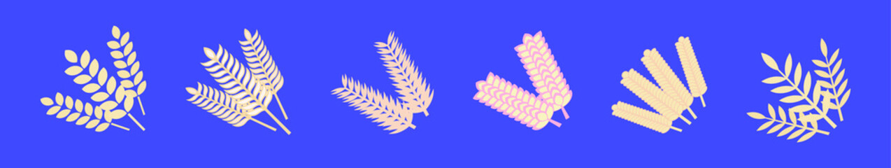 set of oats food cartoon icon design template with various models. vector illustration isolated on blue background
