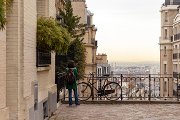 Montmartre scenery at sunset, without tourists
