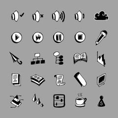 Business vector doodle icons set. Drawing sketch illustration hand drawn line eps10