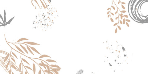 Trendy bohemian abstract square art templates with floral and geometric elements. For social media posts, mobile apps, banners design and web/internet ads. Fashion backgrounds. Boho style background