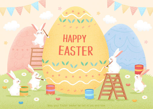 Easter egg decorating background
