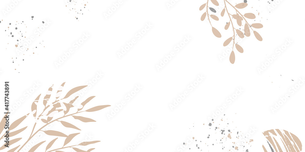 Poster trendy bohemian abstract square art templates with floral and geometric elements. for social media p