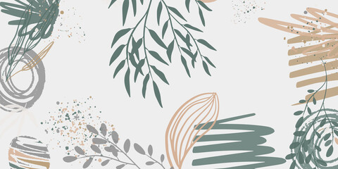 Trendy bohemian abstract square art templates with floral and geometric elements. For social media posts, mobile apps, banners design and web/internet ads. Fashion backgrounds. Boho style background