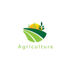 logo nature circle agricultural symbol vector design illustration