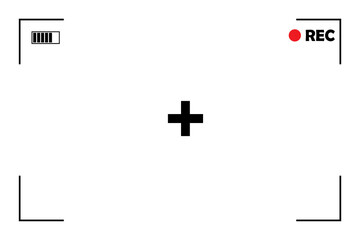 Retro picture with screen camera.  Overlay effect. Vector illustration. Photo frame. Stock image. EPS 10.