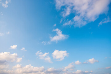 blue sky and white clouds.