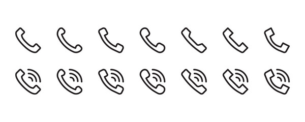 Phone icon set. Vector graphic illustration. Suitable for website design, logo, app, template, and ui. 