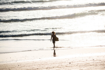 Fototapeta na wymiar surf leassons in santa teresa beach costa rica