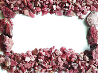 Natural mineral rough ruby gemstone crystal background