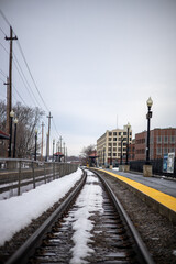 Naklejka premium snowy railroad