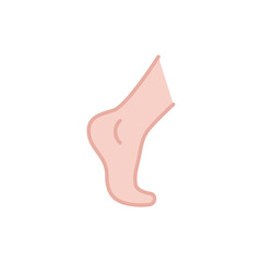 Foot, ankle coloured icon. Filled outline style can be used for web, mobile, ui. Pain, hip, ortho, anatomy, body, care concept. Vector logo illustration isolated on white background. EPS 10.