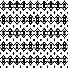  Geometric vector pattern with triangular elements. Seamless abstract ornament for wallpapers and backgrounds. Black and white patterns.. 