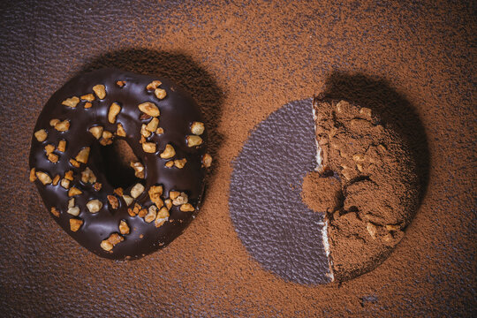 Chocolate Donut With Pecan Rain