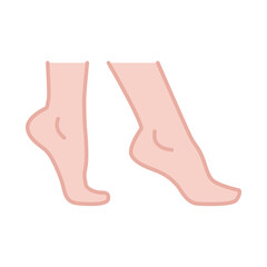 Foot, ankle coloured icon. Filled outline style can be used for web, mobile, ui. Pain, hip, ortho, anatomy, body, care concept. Vector logo illustration isolated on white background. EPS 10.