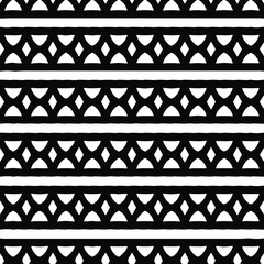Geometric vector pattern with triangular elements. Seamless abstract ornament for wallpapers and backgrounds. Black and white patterns.. 
