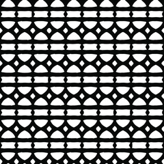 Geometric vector pattern with triangular elements. Seamless abstract ornament for wallpapers and backgrounds. Black and white patterns.. 