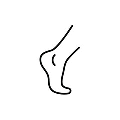 Obraz premium Foot, ankle line icon. Outline style can be used for web, mobile, ui. Pain, hip, ortho, anatomy, body, care concept. Vector logo illustration isolated on white background. EPS 10.
