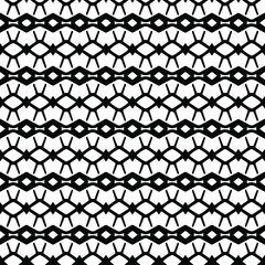 Geometric vector pattern with triangular elements. Seamless abstract ornament for wallpapers and backgrounds. Black and white patterns..
