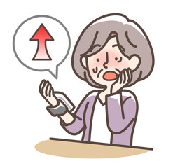 血圧が高い女性　おばあさん