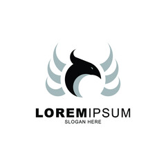 eagle head logo with gradient color from the side_ eagle logo circle shape_good use for tattoo_logo_army style and icon