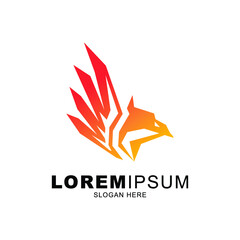 eagle head logo with gradient color from the side_ good use for tattoo_logo_army style and icon
