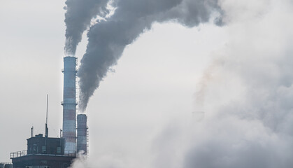 metallurgical plant. emissions of smog into the atmosphere.