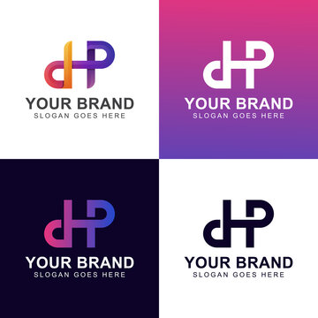 initial logo design of letter dp or dhp for your brand