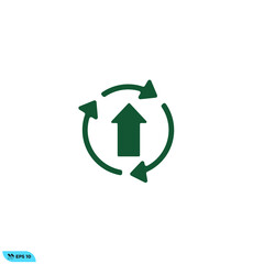 Icon vector graphic of repeat up
