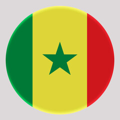 3D Flag of Senegal on circle