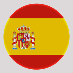 Obraz premium 3D Flag of Spain on circle