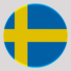 3D Flag of Sweden on circle