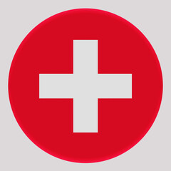 3D Flag of Switzerland on circle